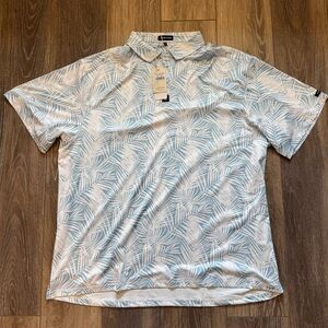 NWT Surf Cuz Golf Shirt SZ XXXL Blue & White Short Sleeve Preppy